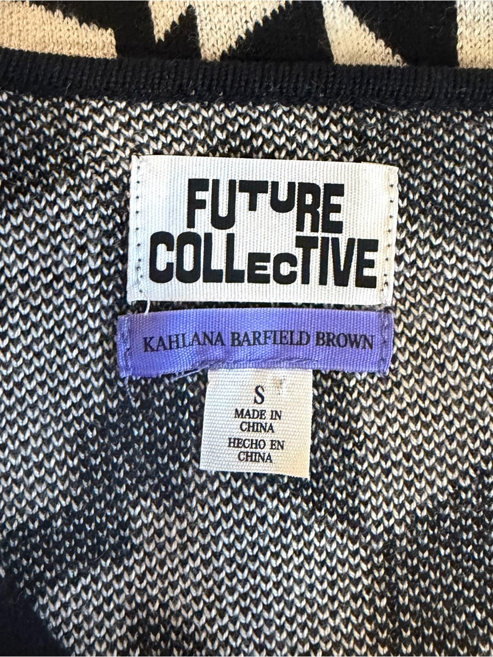 Future Collective Kahlana Barfield Brown - Asymmetrical Pullover Crop Sweater - Picture 8 of 9